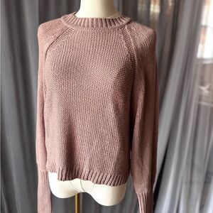 Evereve Blush Pink Knit Sweater Size Small Balloon Sleeve